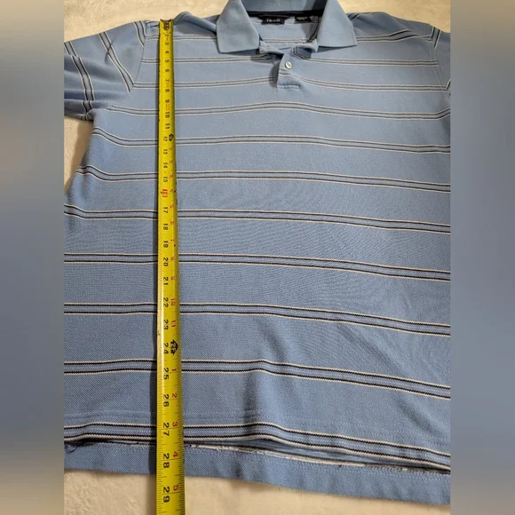 Izod Light Blue Polo with White Stripes - Picture 4 of 6